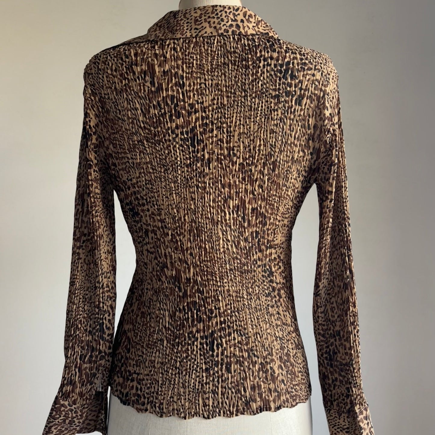 Leopard Pleated Blouse (S/M)