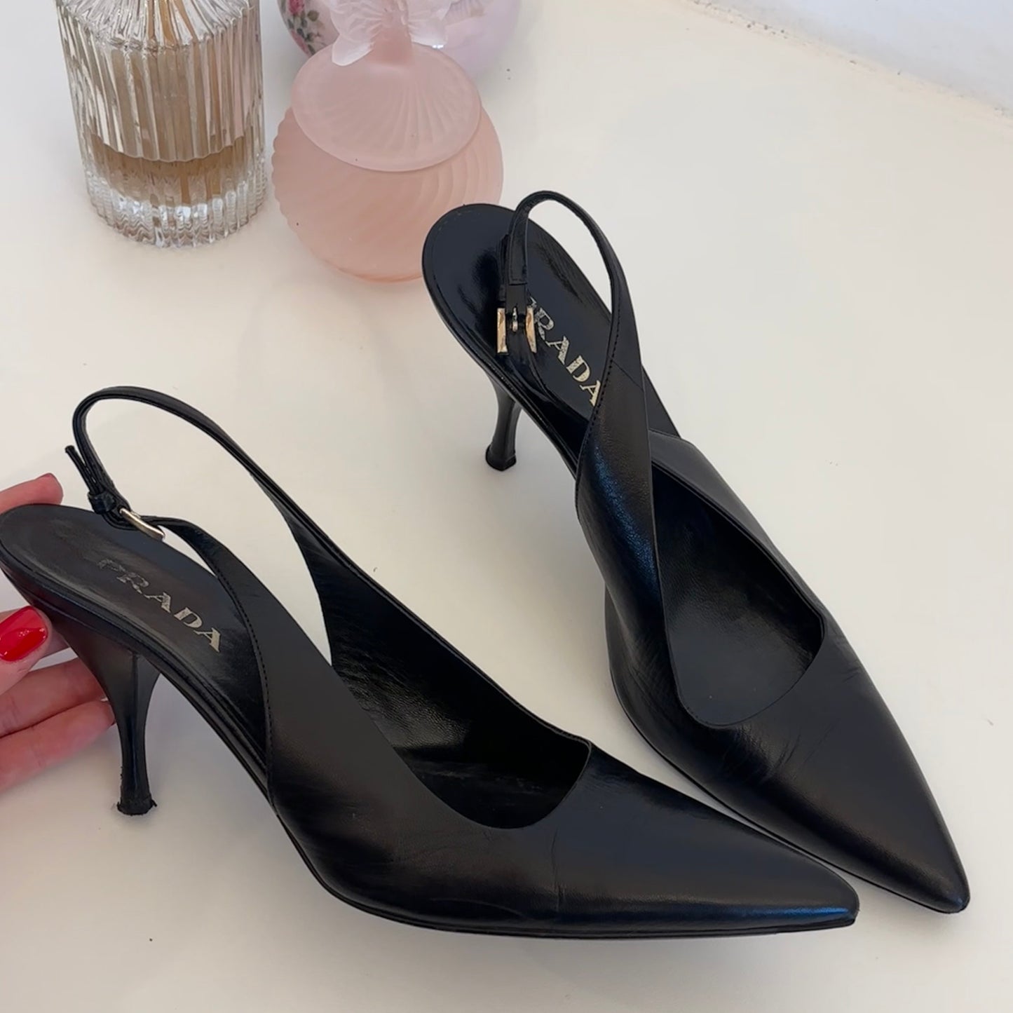 Prada Black Slingblacks (37)