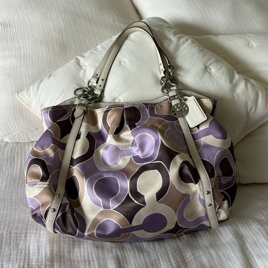 Coach Monogram Satin Tote