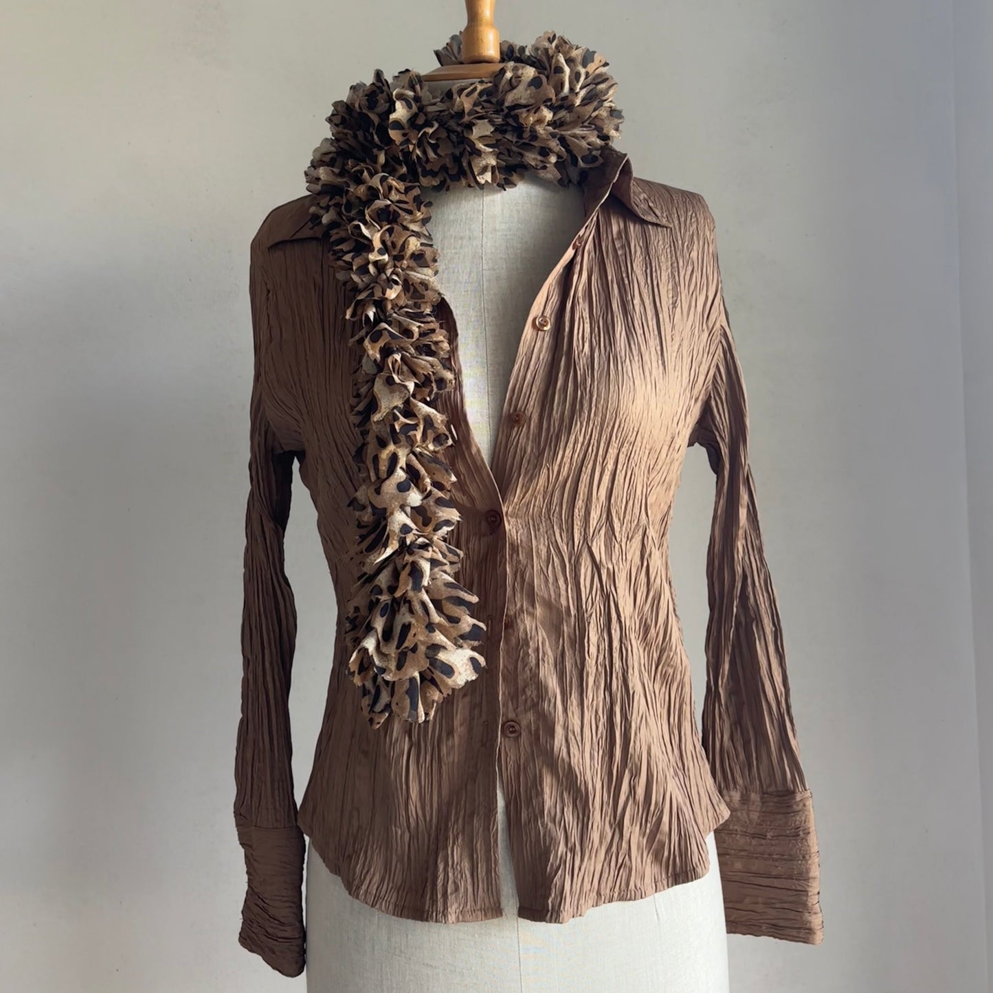 Leopard Ruffle Scarf