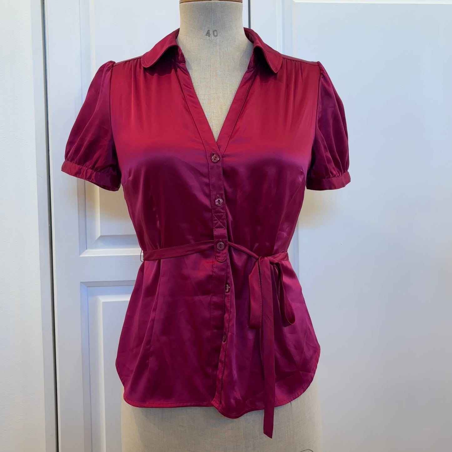 Satin Tie Blouse (XS)