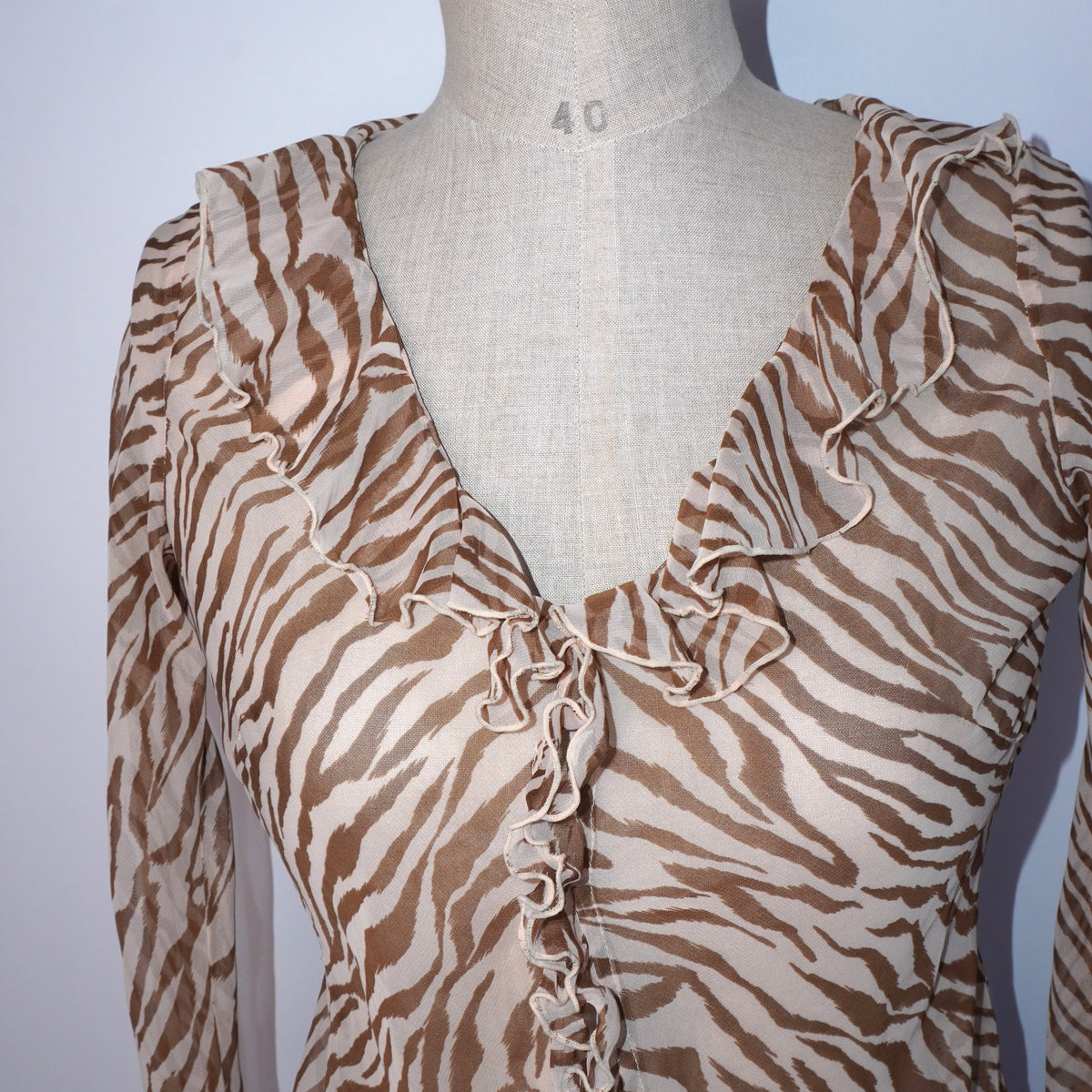 5 Zebra Ruffle Top (S)