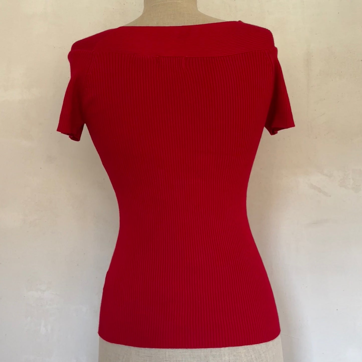 Red Boatneck Top (S)