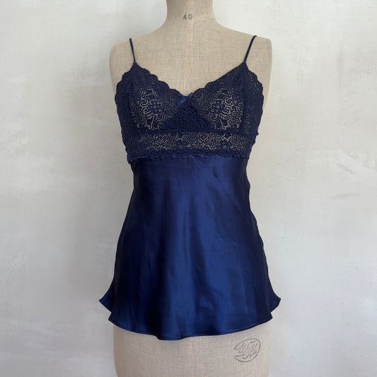 Navy Satin Top (M)