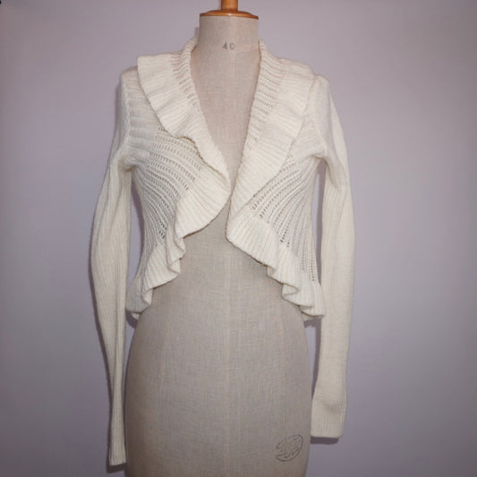 Creme Ruffle Cardigan (M)