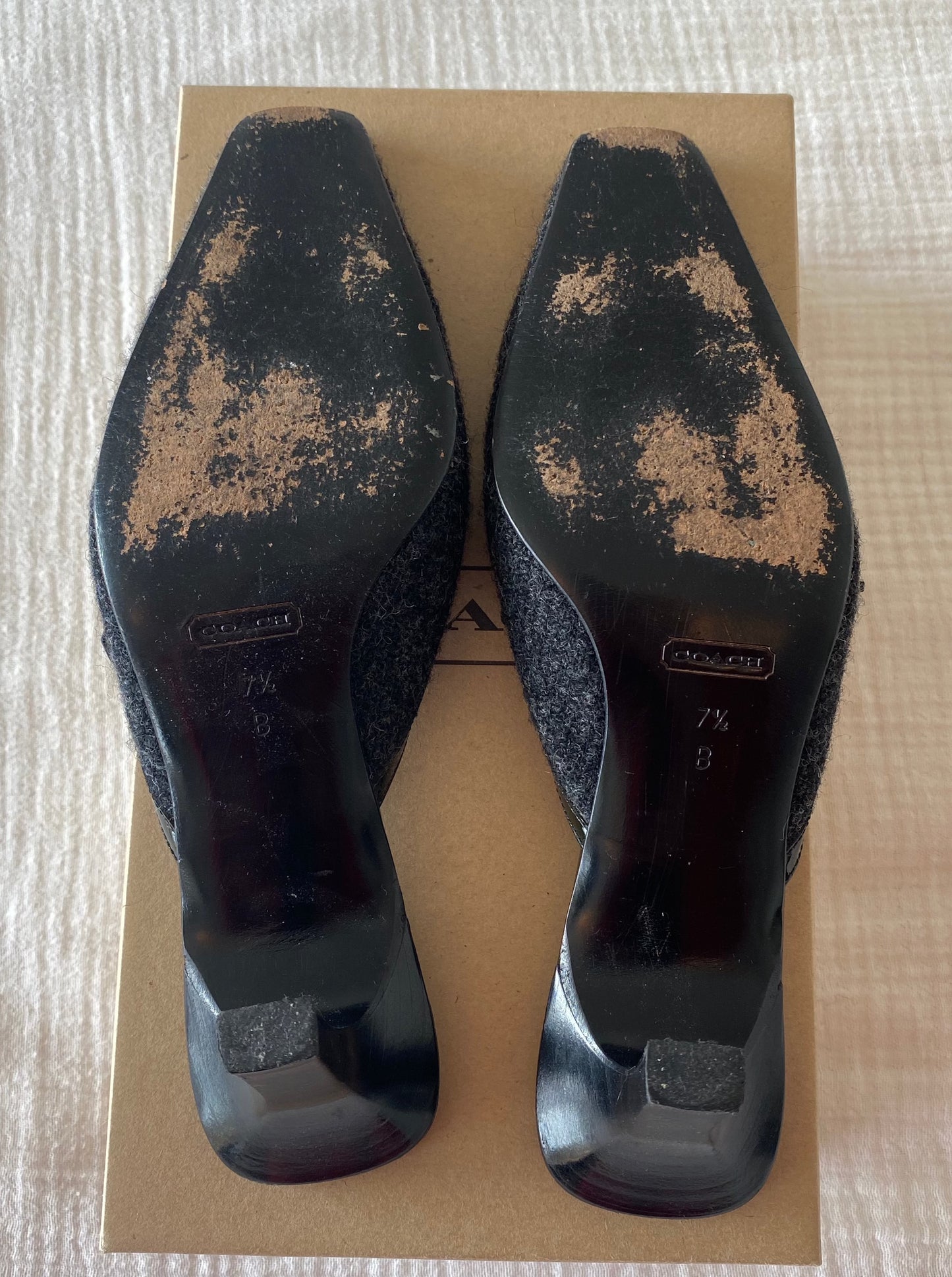 Grey Wool Coach Mules (37.5)