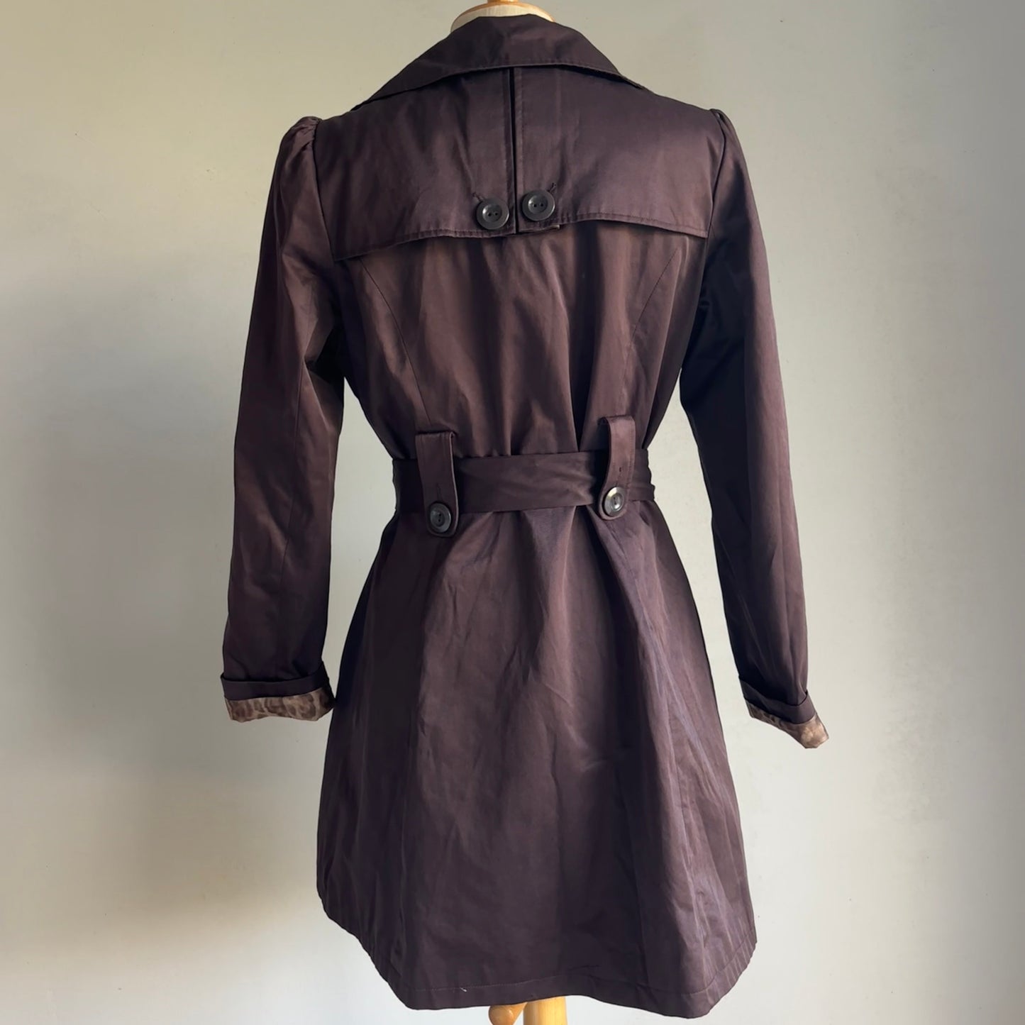 Brown Ruffle Trench Coat (XS/S)