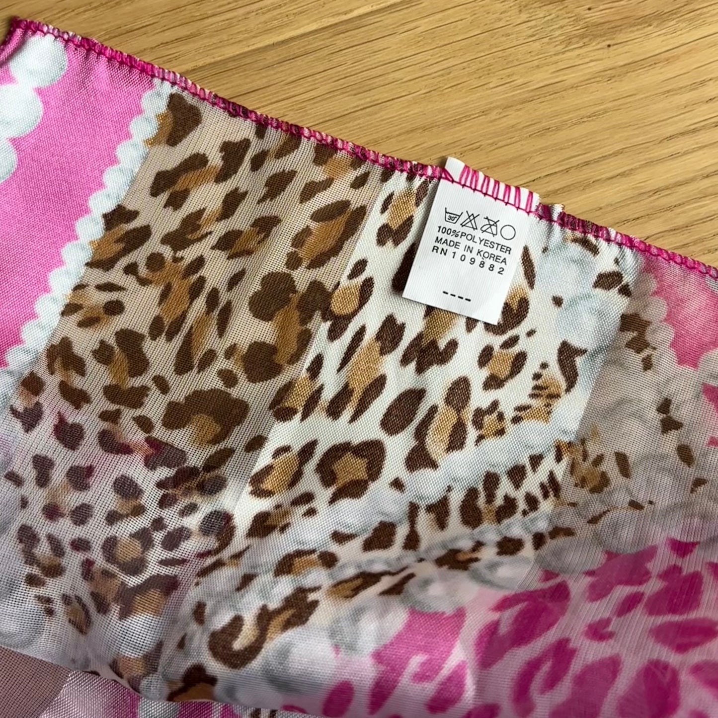 Pink Leopard Print Scarf