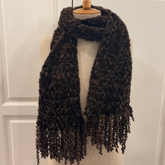 Brown Fuzzy Scarf