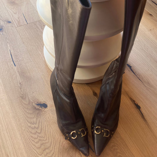 Christian Dior Brown Leather Boots (36.5)