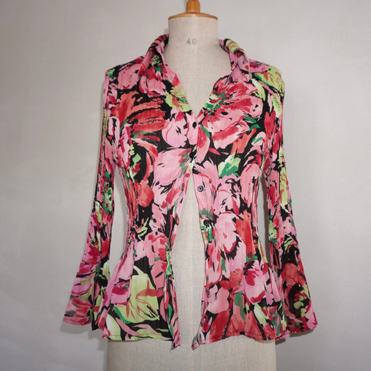 Pleated Floral Blouse (M)