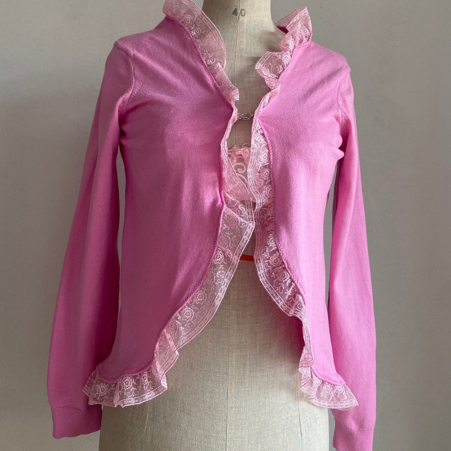 Pink Lace Cardigan (S/M)