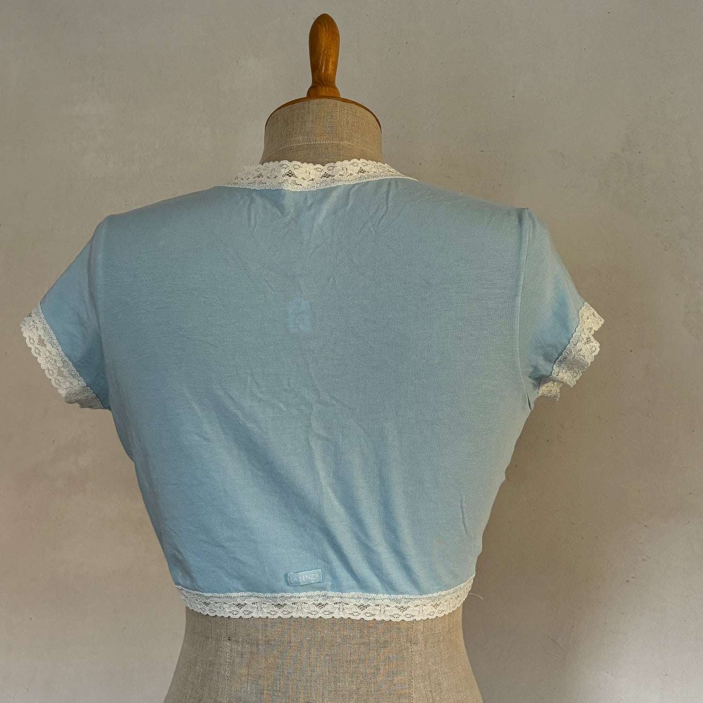 Babyblue Lace Trim Top (S/M)