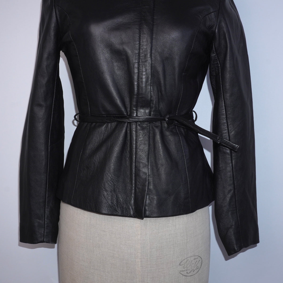 Genuine Leather Belted Jacket (S)