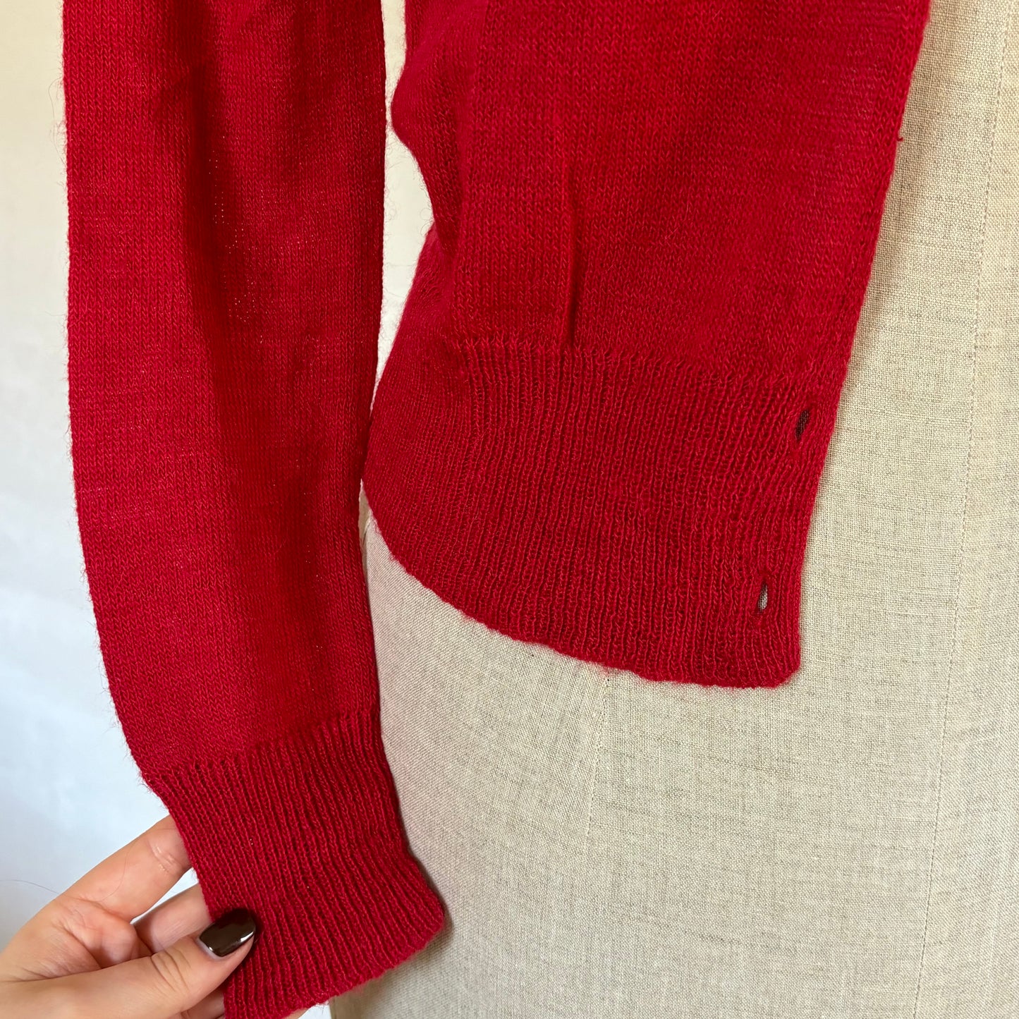 Red Knit Cardigan (XS)