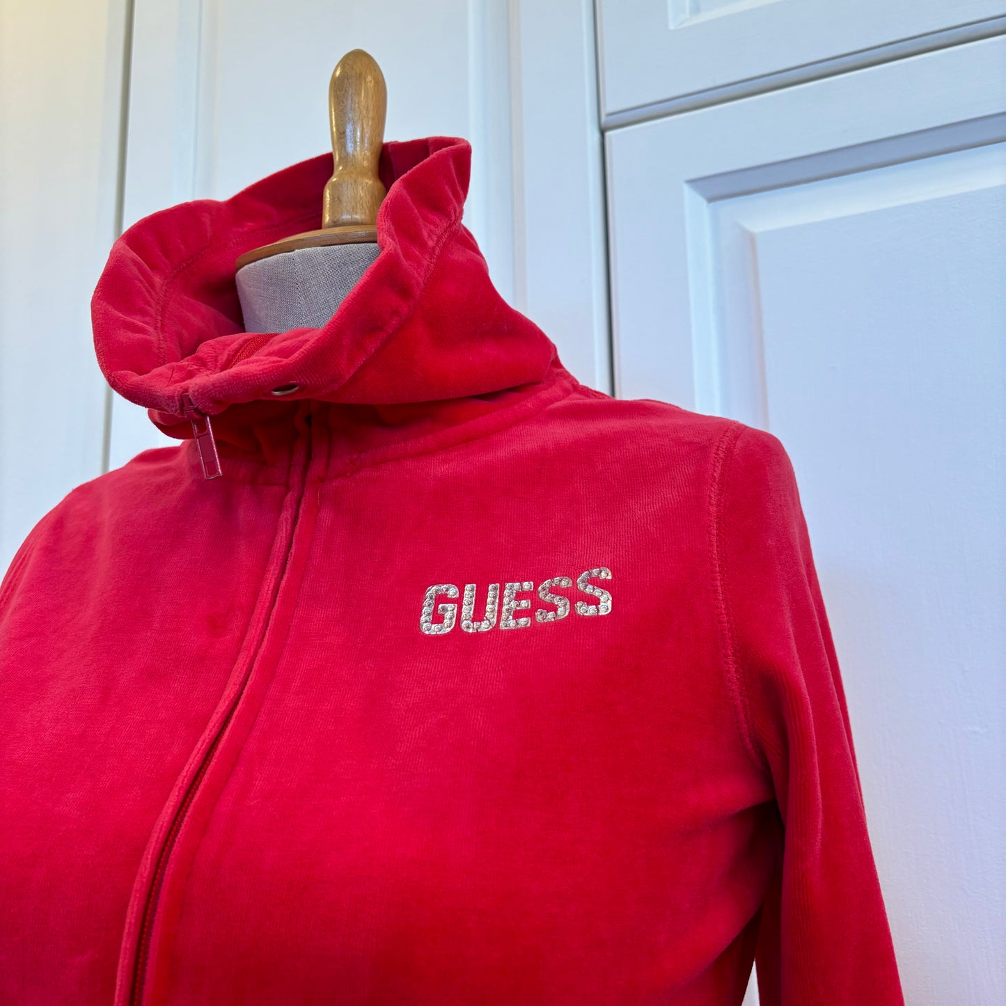 Guess Red Velour Jacket (S/M)