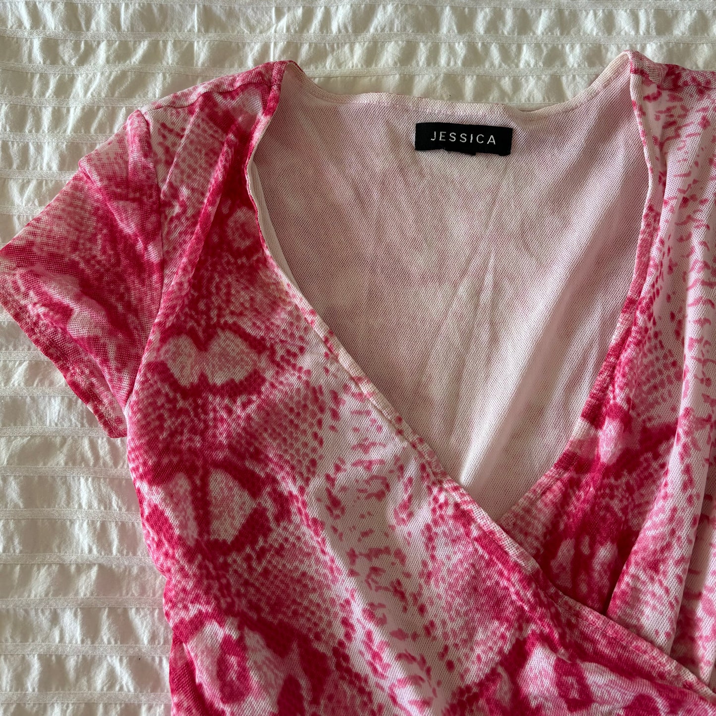 Pink Snakeskin Print top (M)