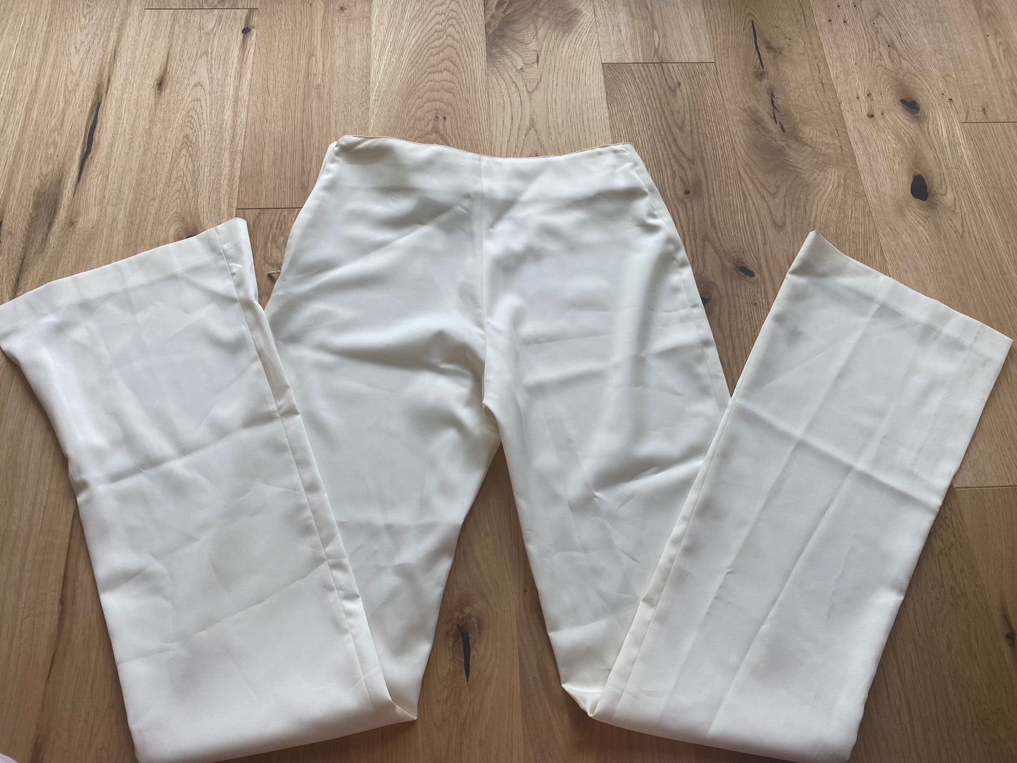 Creme Satin Trousers (XS)