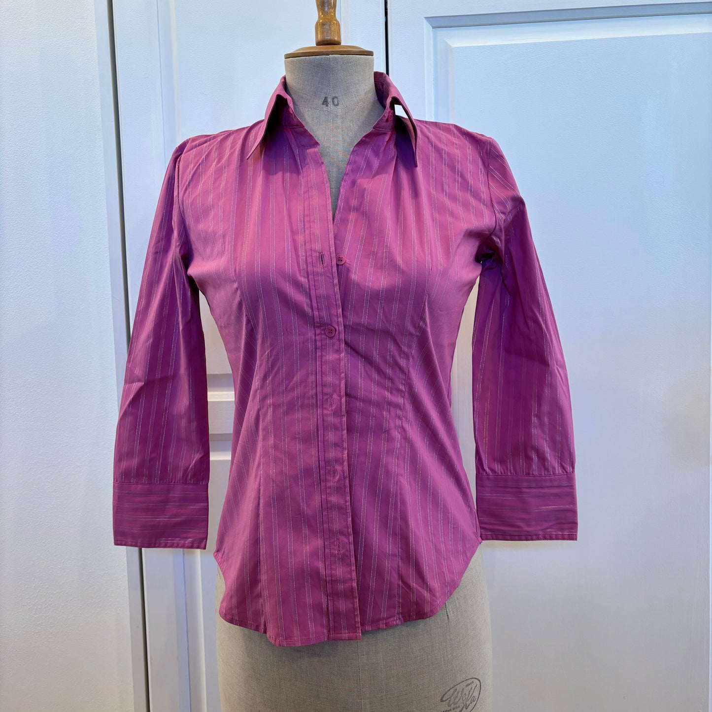 Pink Striped Blouse (XS)