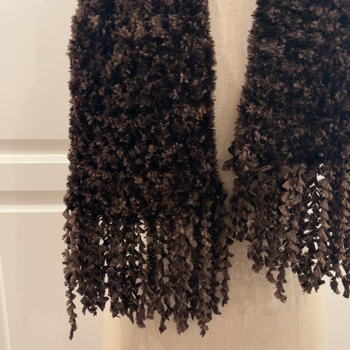 Brown Fuzzy Scarf