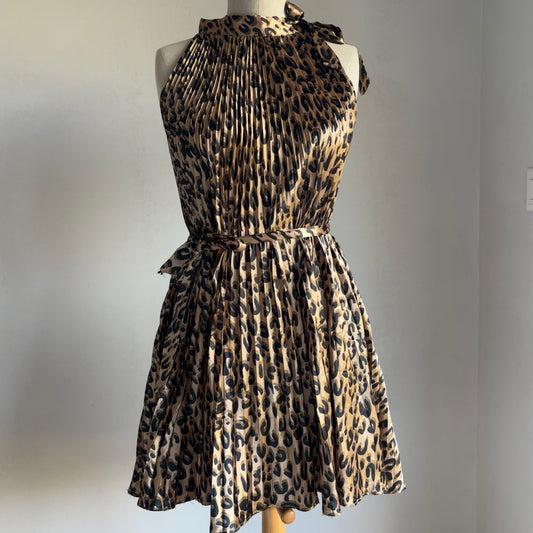 Leopard Pleated Dress (S/M)