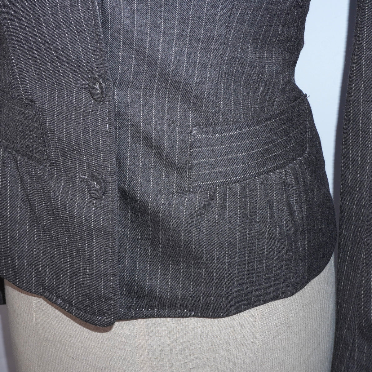 Pinstripe Wool Blazer (XS)