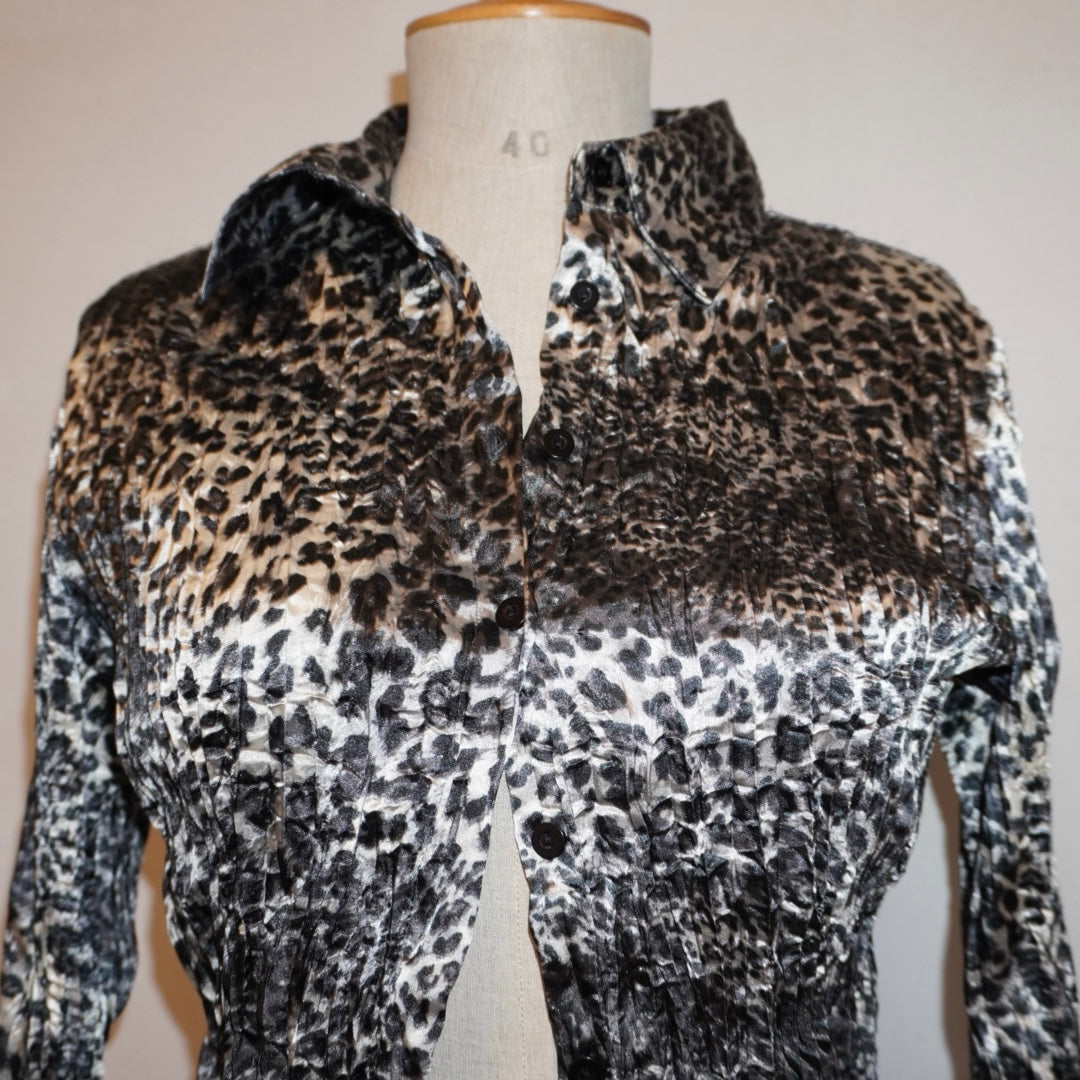 Leopard Pleated Blouse (S)