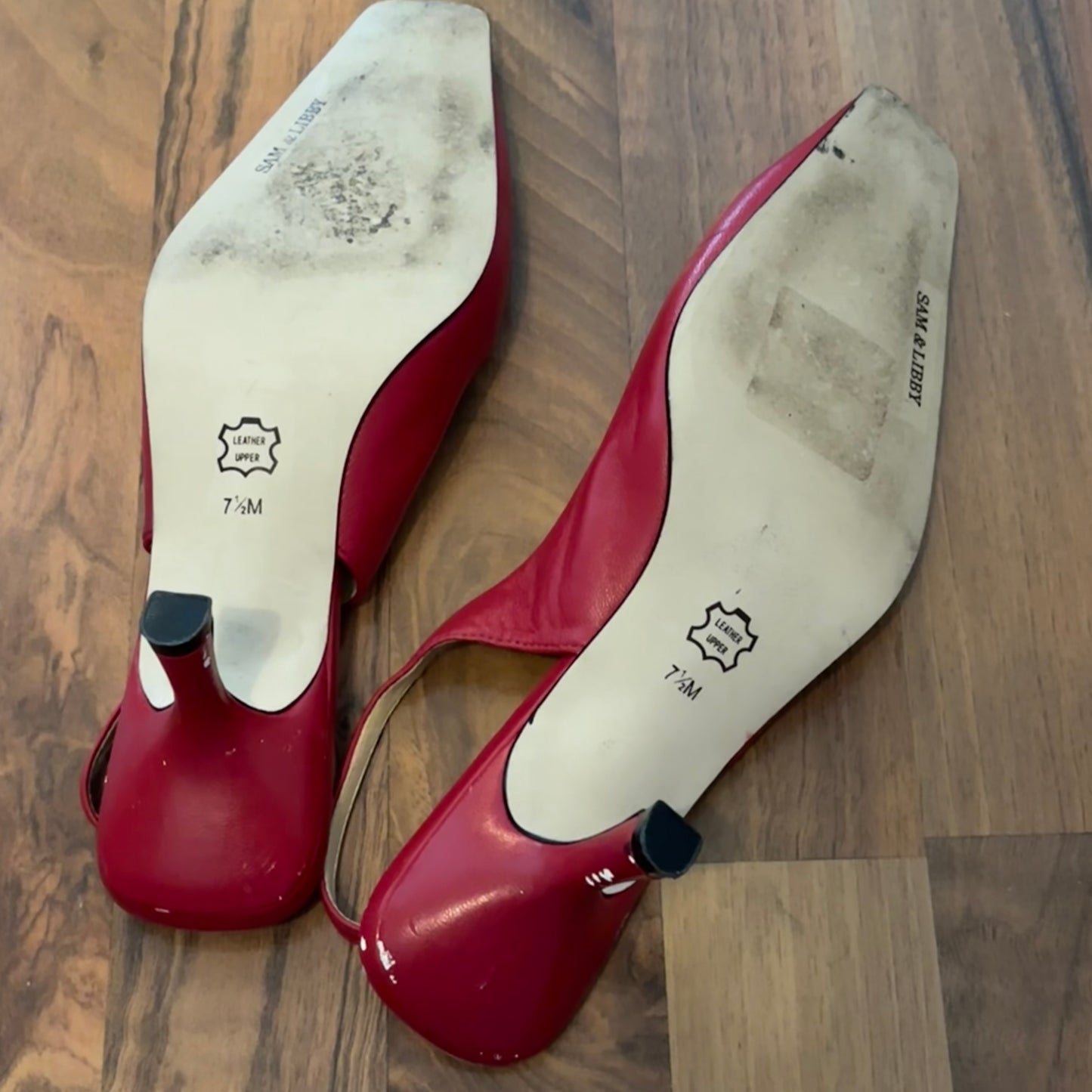 Red Leather Slingbacks (37.5)