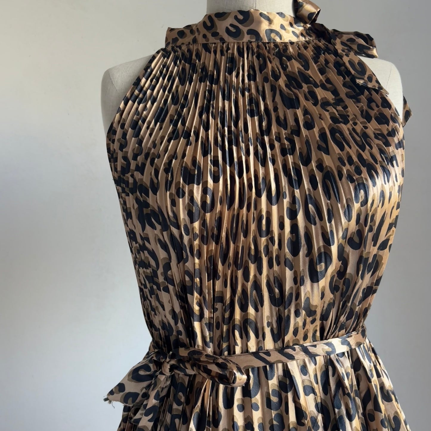 Leopard Pleated Dress (S/M)