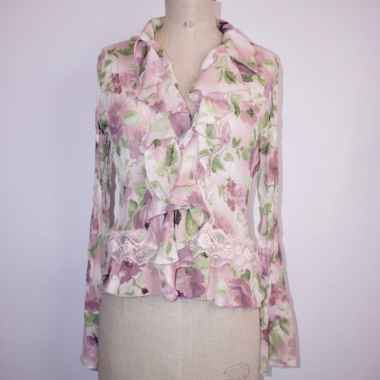 Ruffle lace blouse (M)