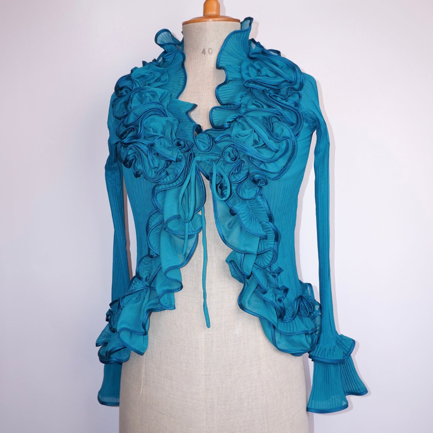 Pleated Ruffle Blouse (S)