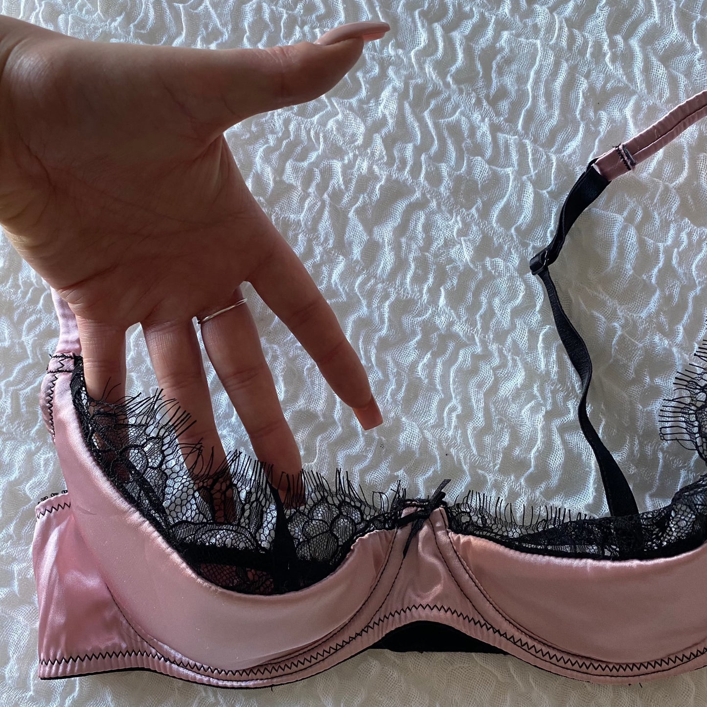 Pink Satin Bra (80B)