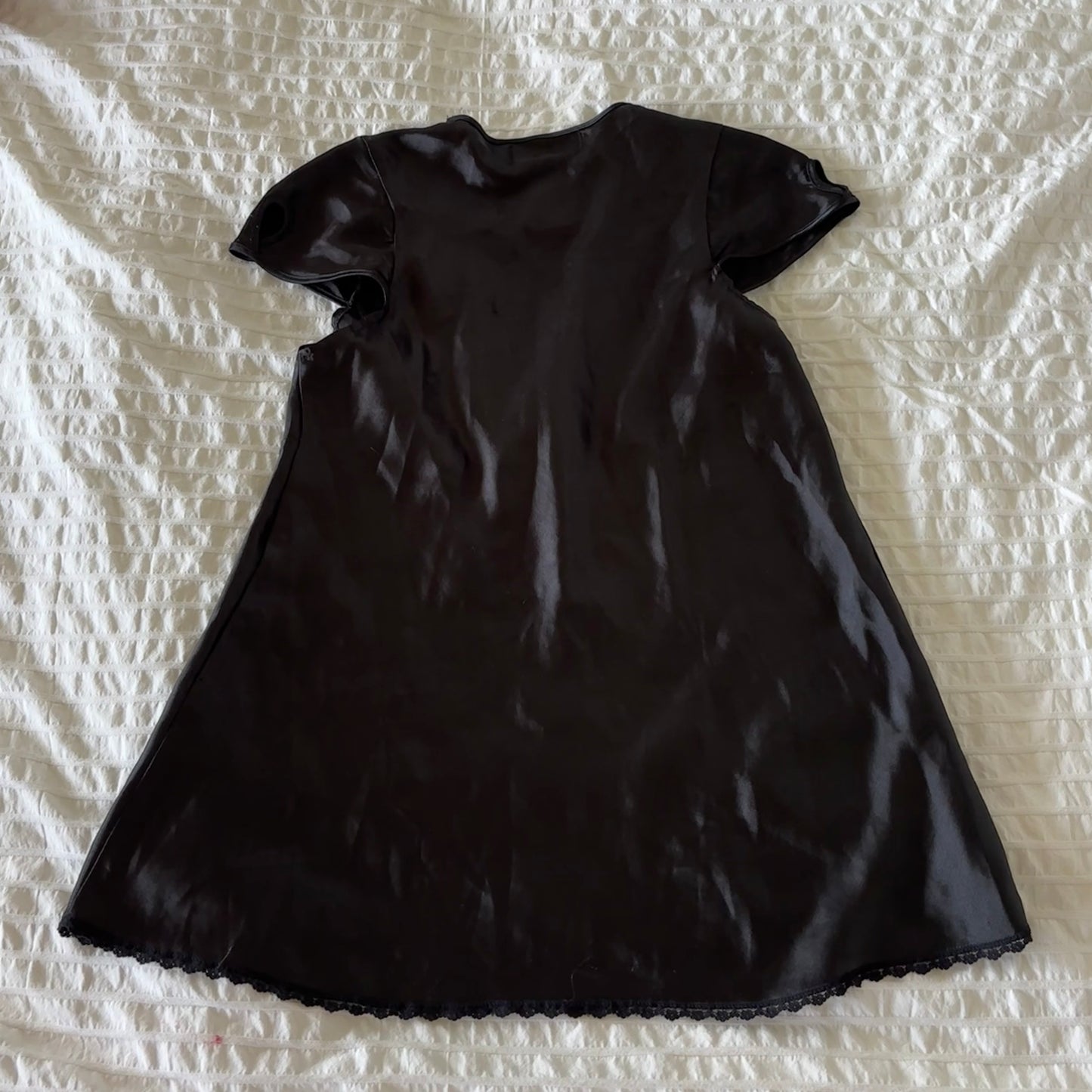 Black Rosette Satin Top (S)