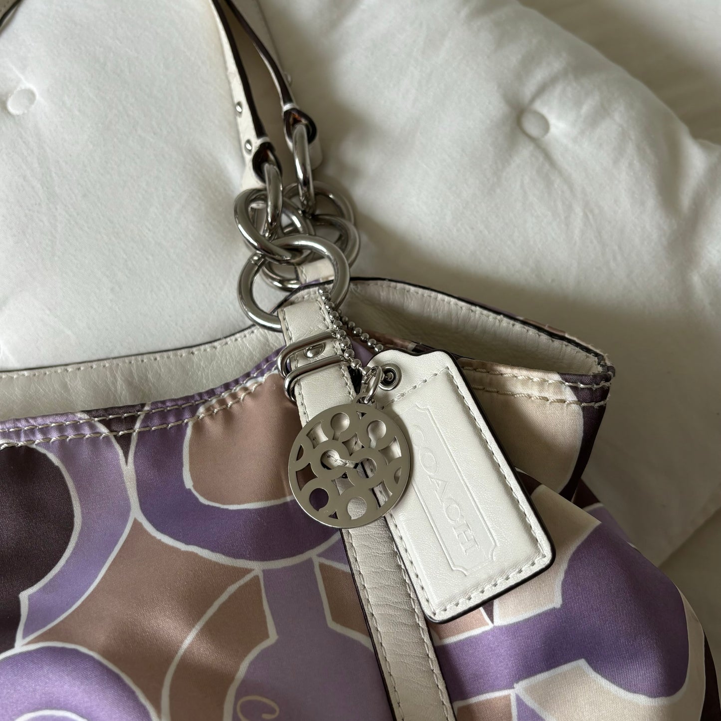 Coach Monogram Satin Tote