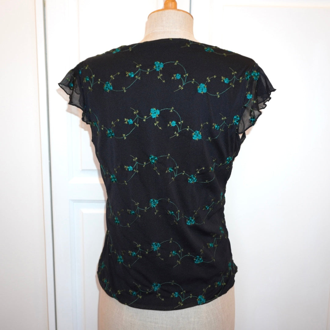 Haut fleuri noir (M/L)