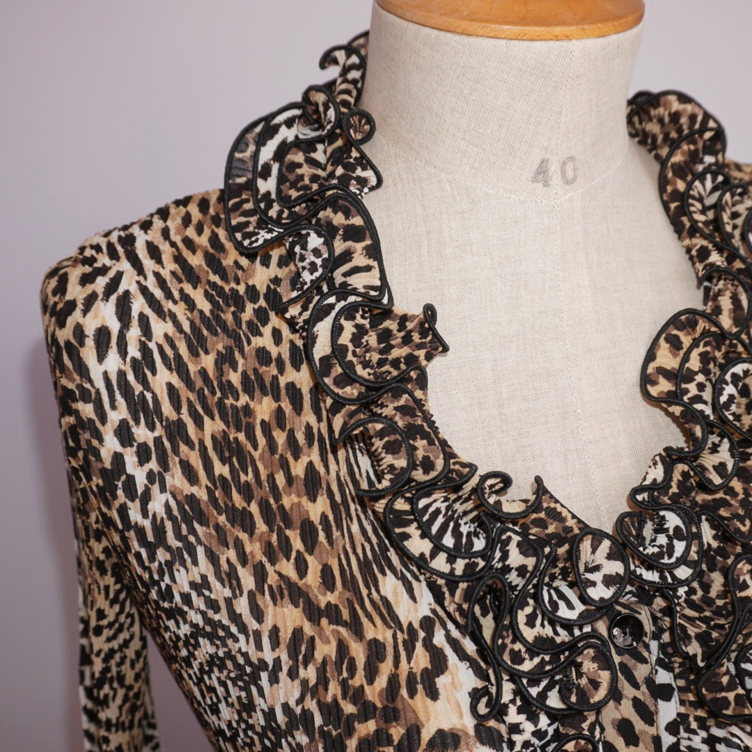 Pleated Ruffle Blouse (M)