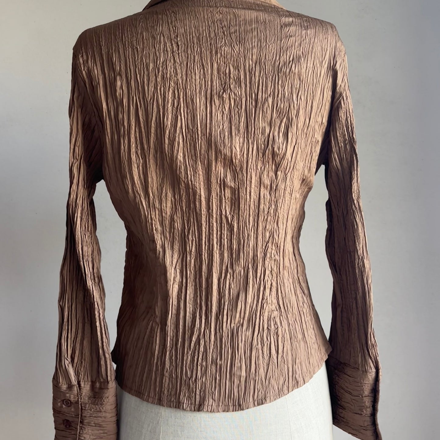 Tan Pleated Blouse (S)