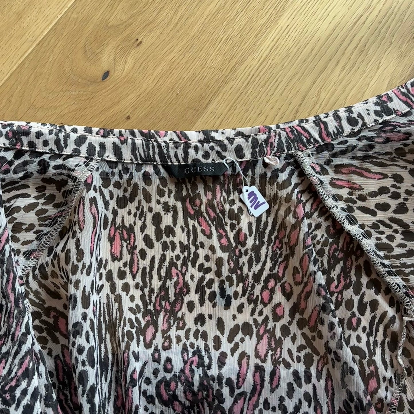 Guess Pink Leopard Blouse (M)