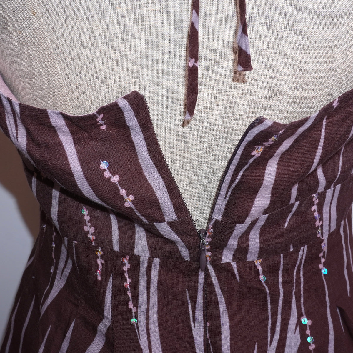 Zebra Print Sequin Dress (M)