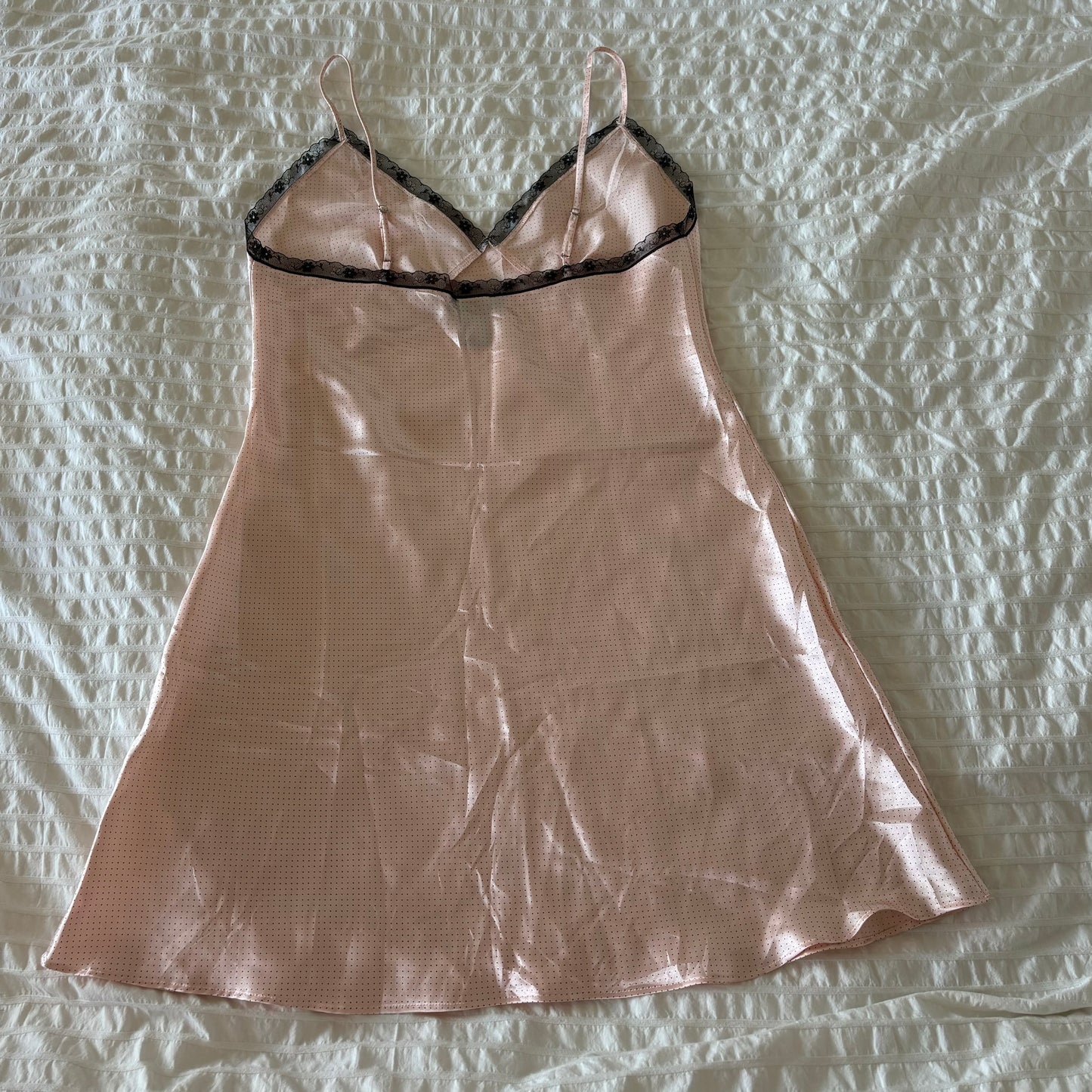 Blush Polkadot Slip Dress (M)