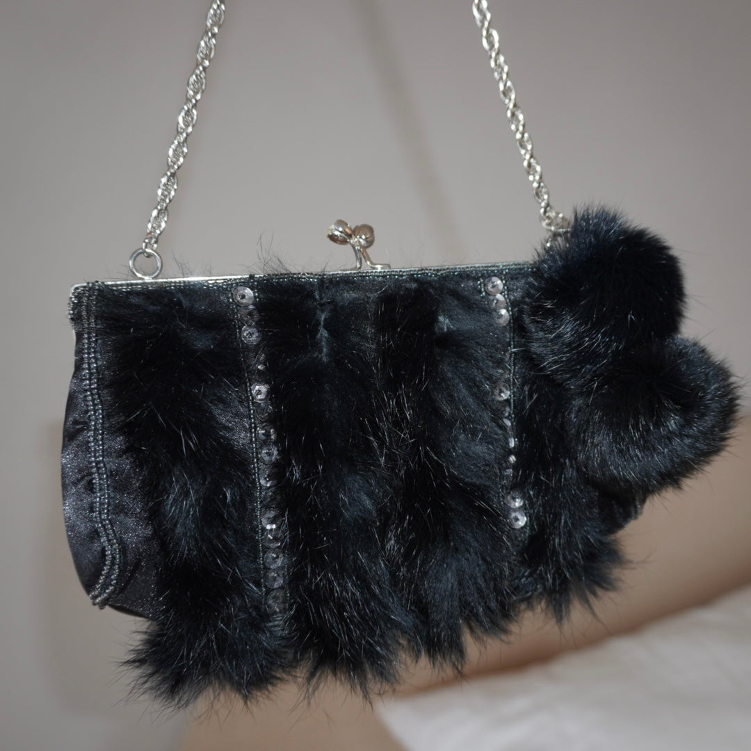 Fur Sequin Purse