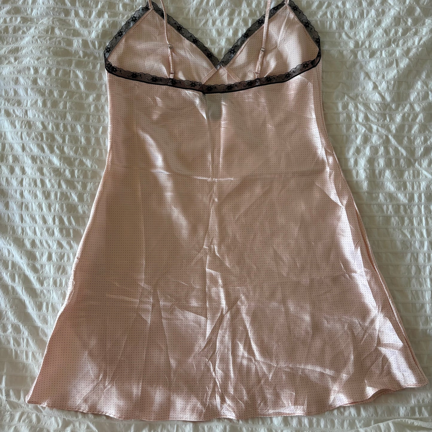 Blush Polkadot Slip Dress (M)