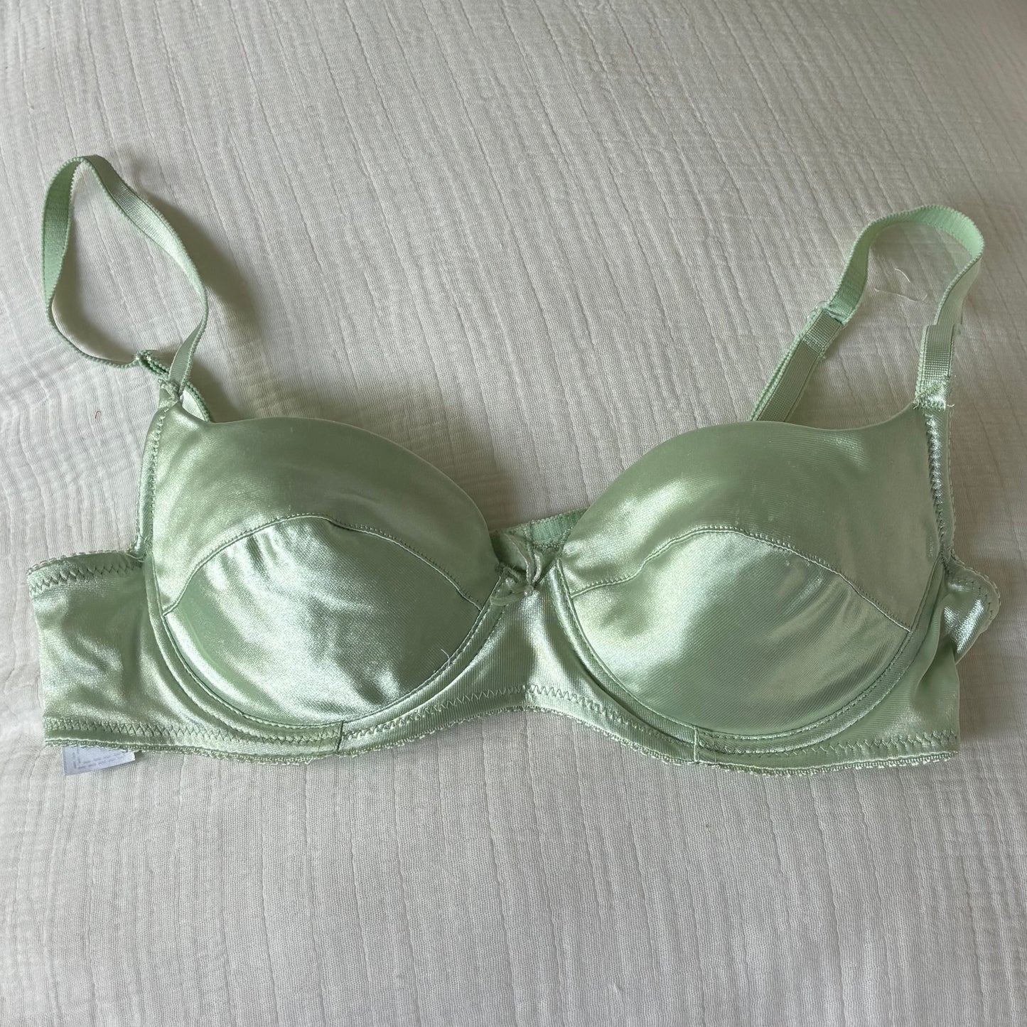 Green Satin Bra (80B)