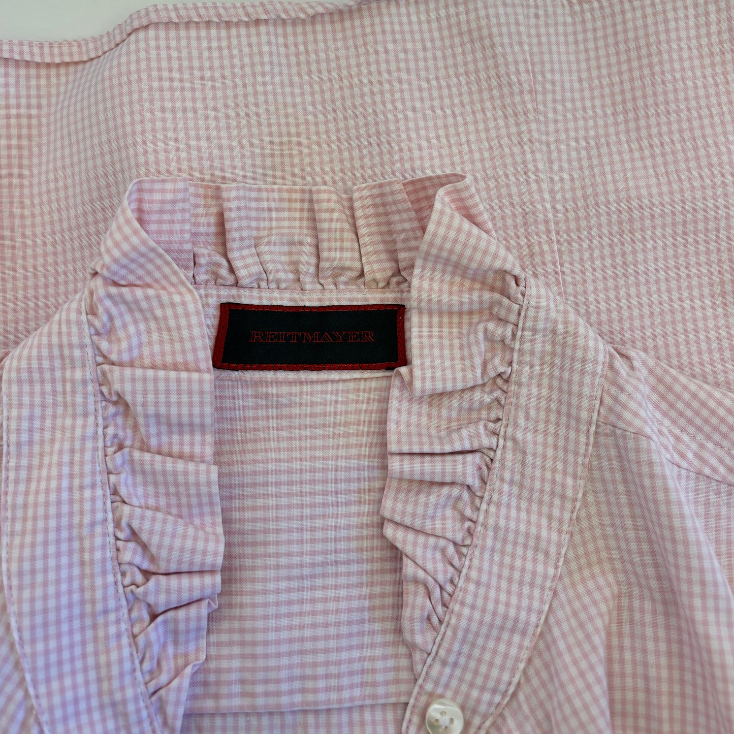 Checkered Ruffle Blouse (S)