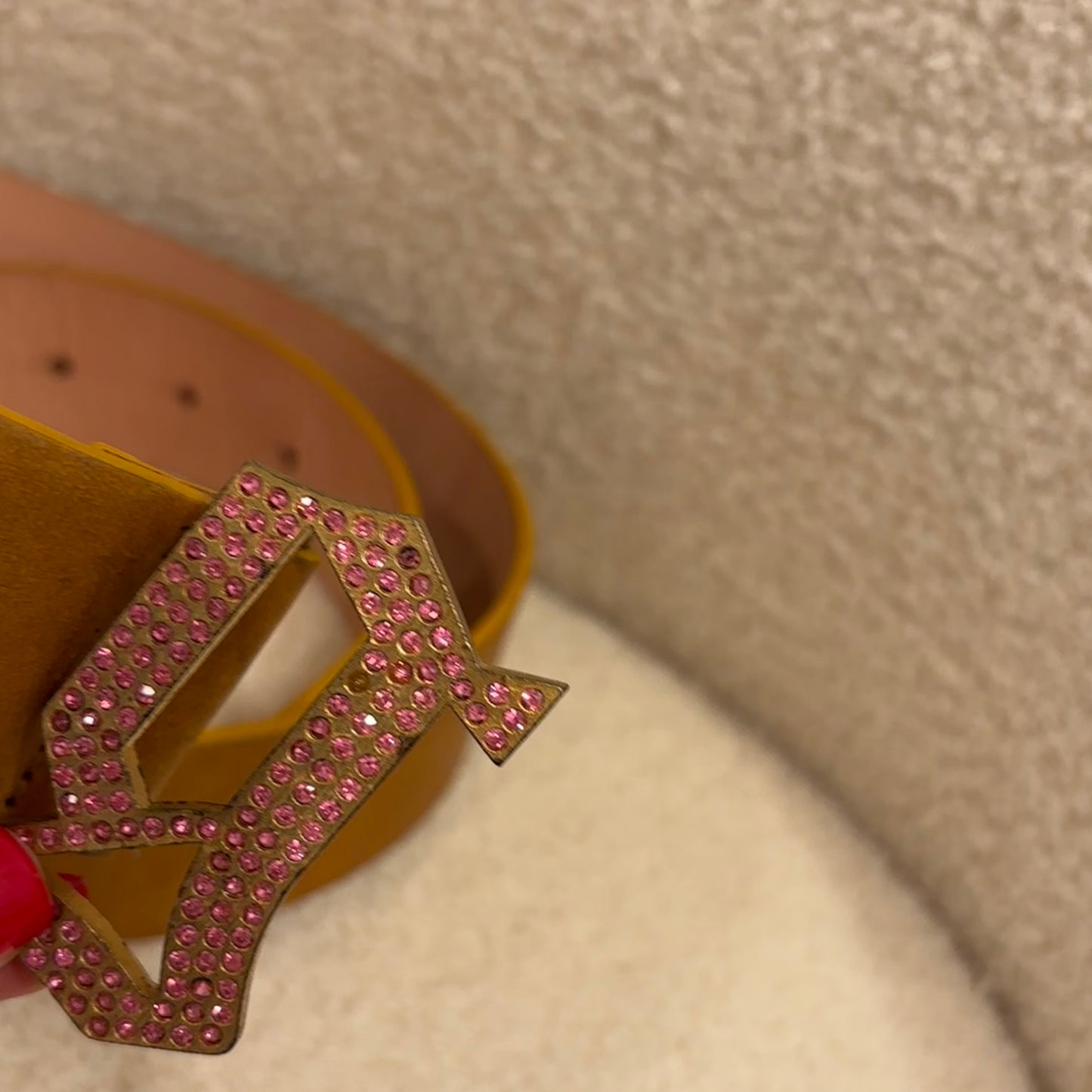 Galliano Pink Rhinestone Belt