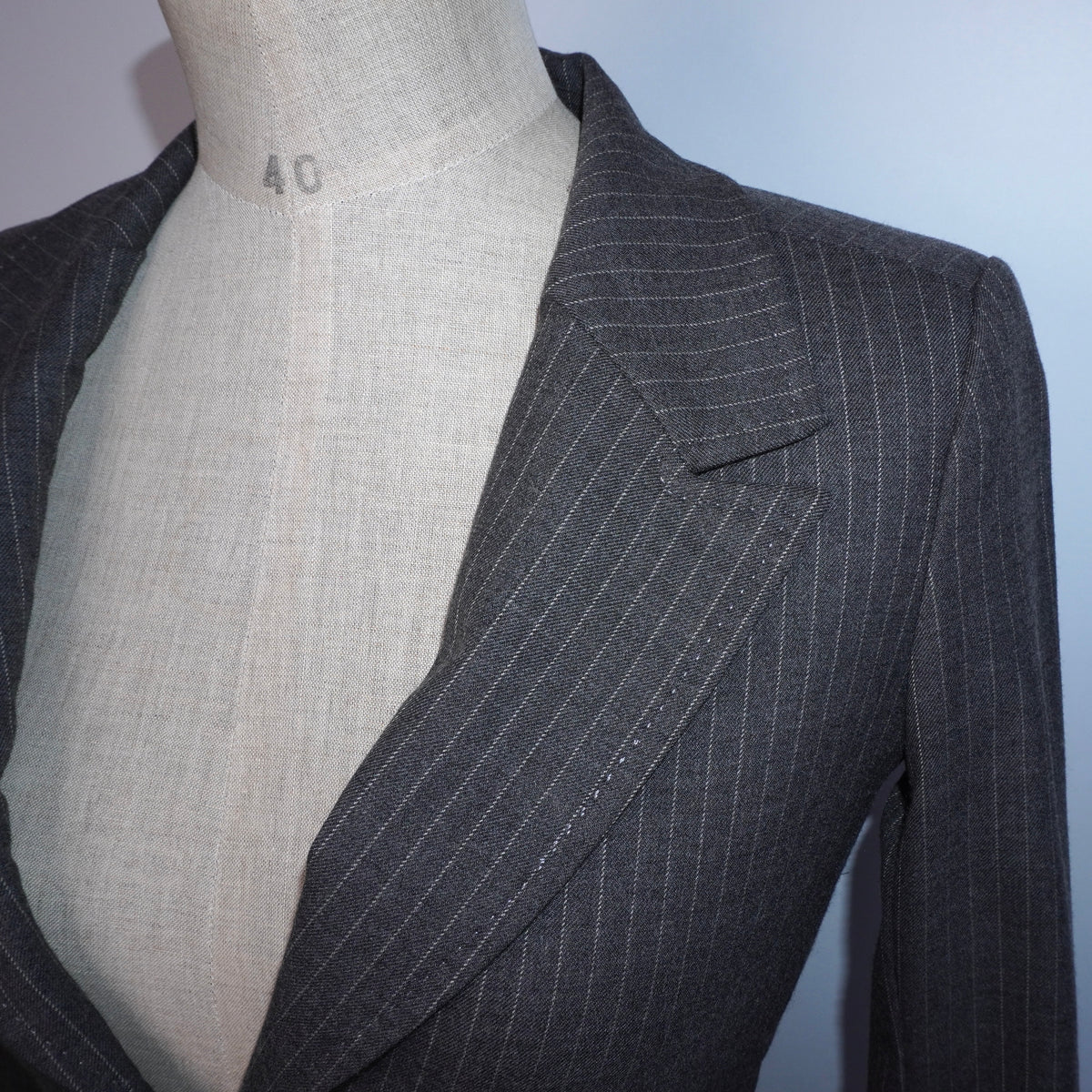 Pinstripe Wool Blazer (XS)