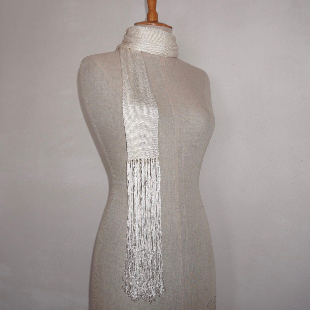 White Skinny Scarf