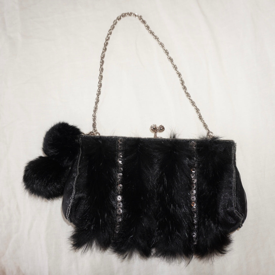 Fur Sequin Purse