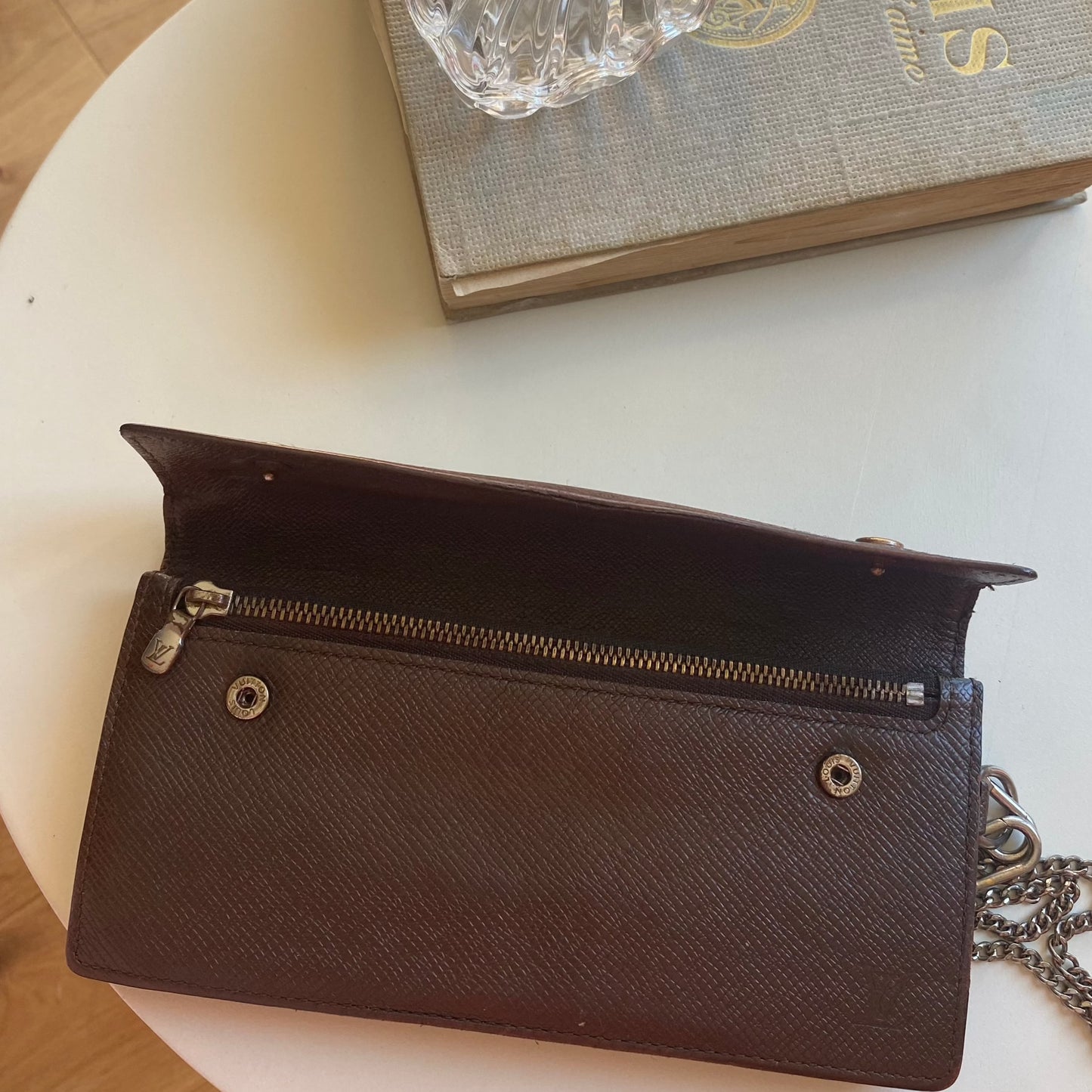 Louis Vuitton Brown Leather Wristlet