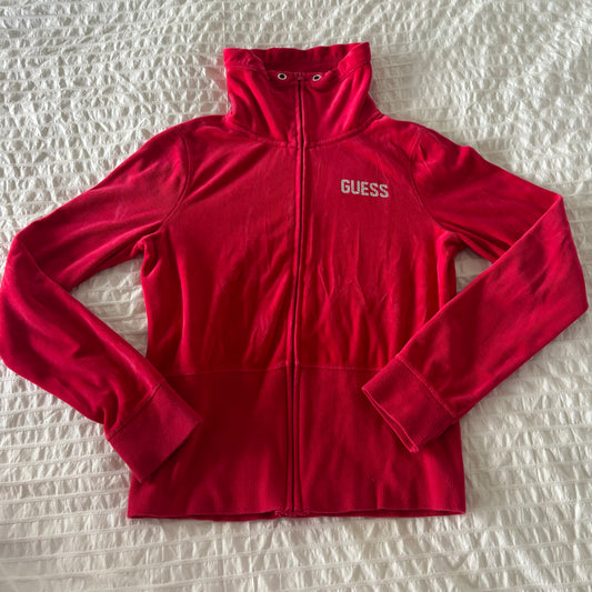 Guess Red Velour Jacket (S/M)